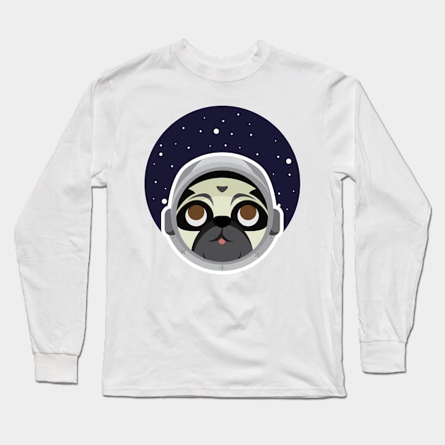 Astro pug Long Sleeve T-Shirt by mairablanco